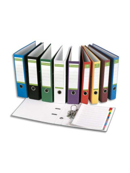 Classeur à levier en papier recyclé intérieur/extérieur - dos 8 cm - A4 - Lot de 2