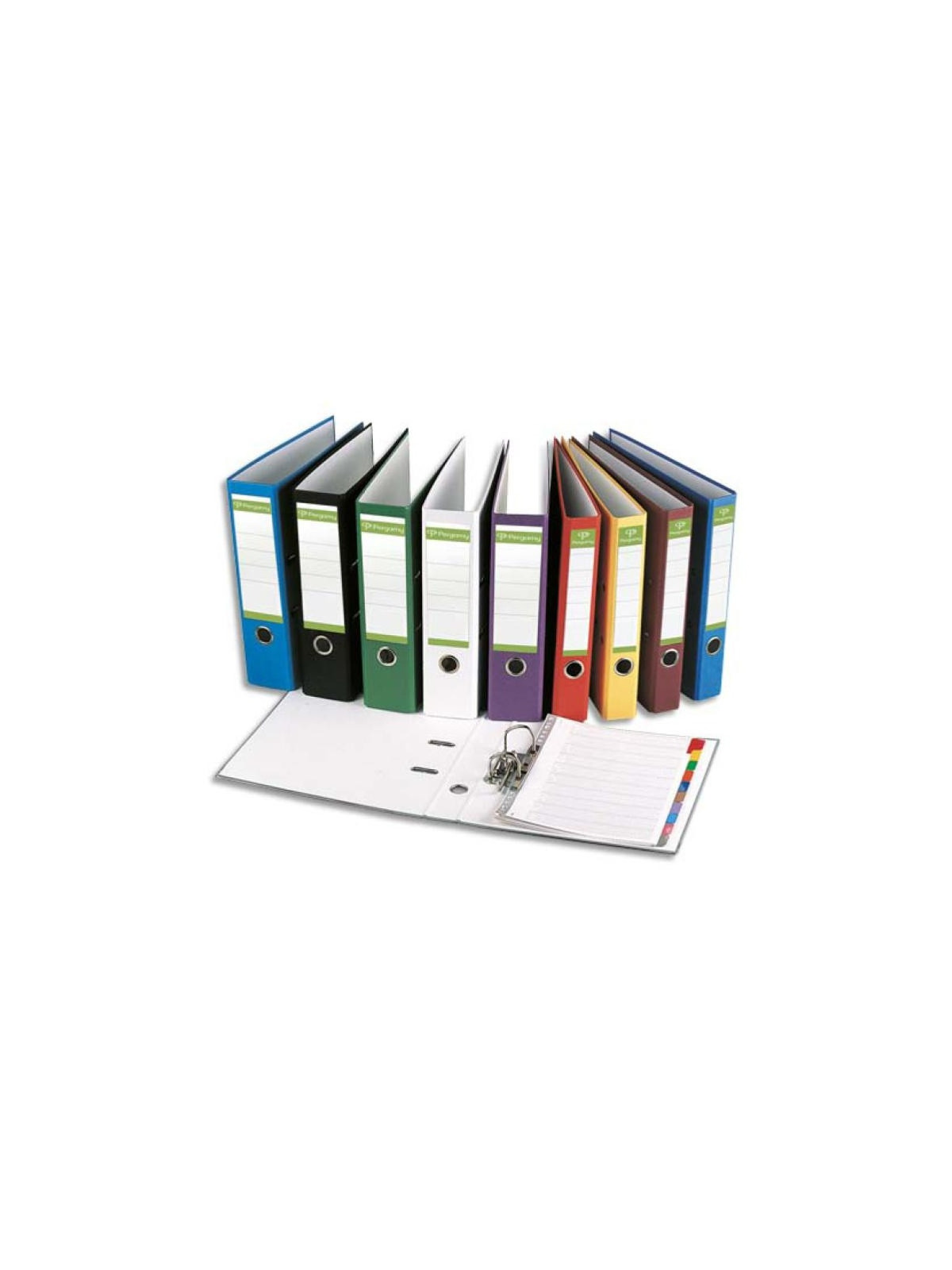 Classeur à levier en papier recyclé intérieur/extérieur - dos 8 cm - A4 - Lot de 2