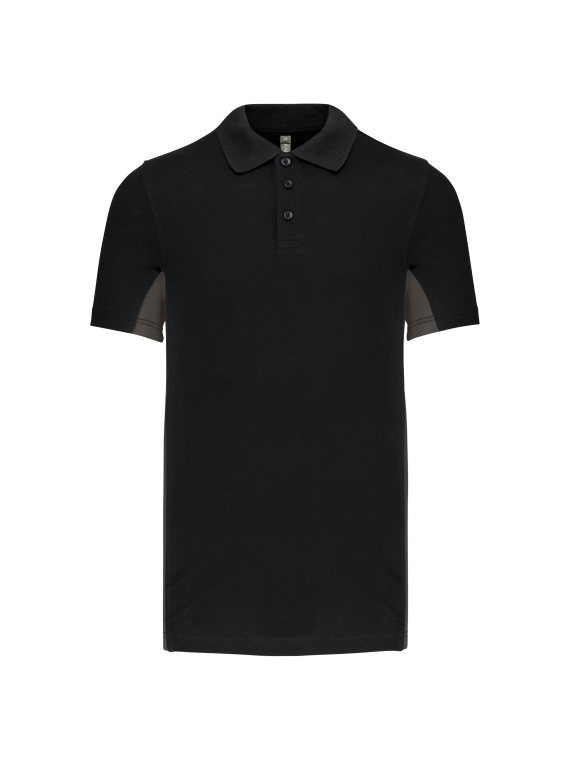 Polo piqué manches courtes bicolore homme