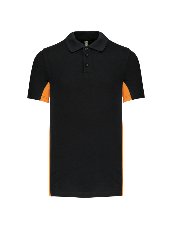 Polo piqué manches courtes bicolore homme