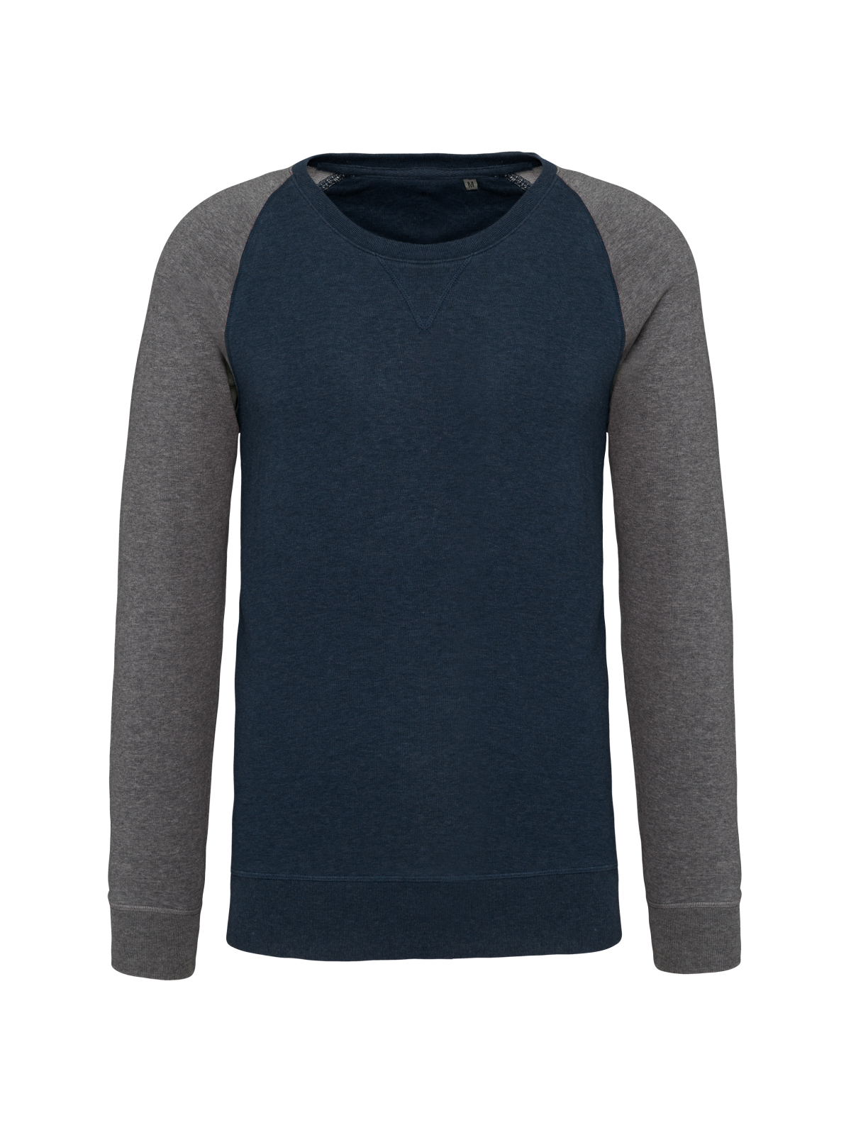 Sweat-shirt French Terry Bio bicolore col rond manches raglan homme