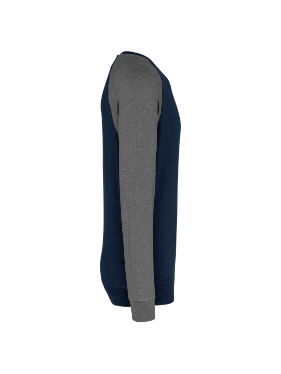 Sweat-shirt French Terry Bio bicolore col rond manches raglan homme