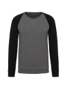 Sweat-shirt French Terry Bio bicolore col rond manches raglan homme