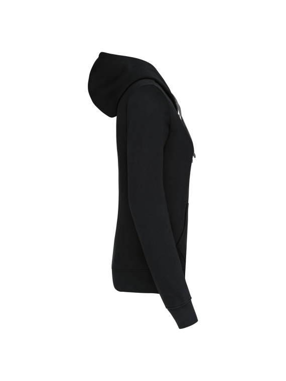 Sweat-shirt zippé capuche contrastée femme