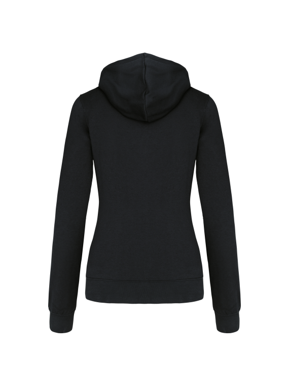 Sweat-shirt zippé capuche contrastée femme