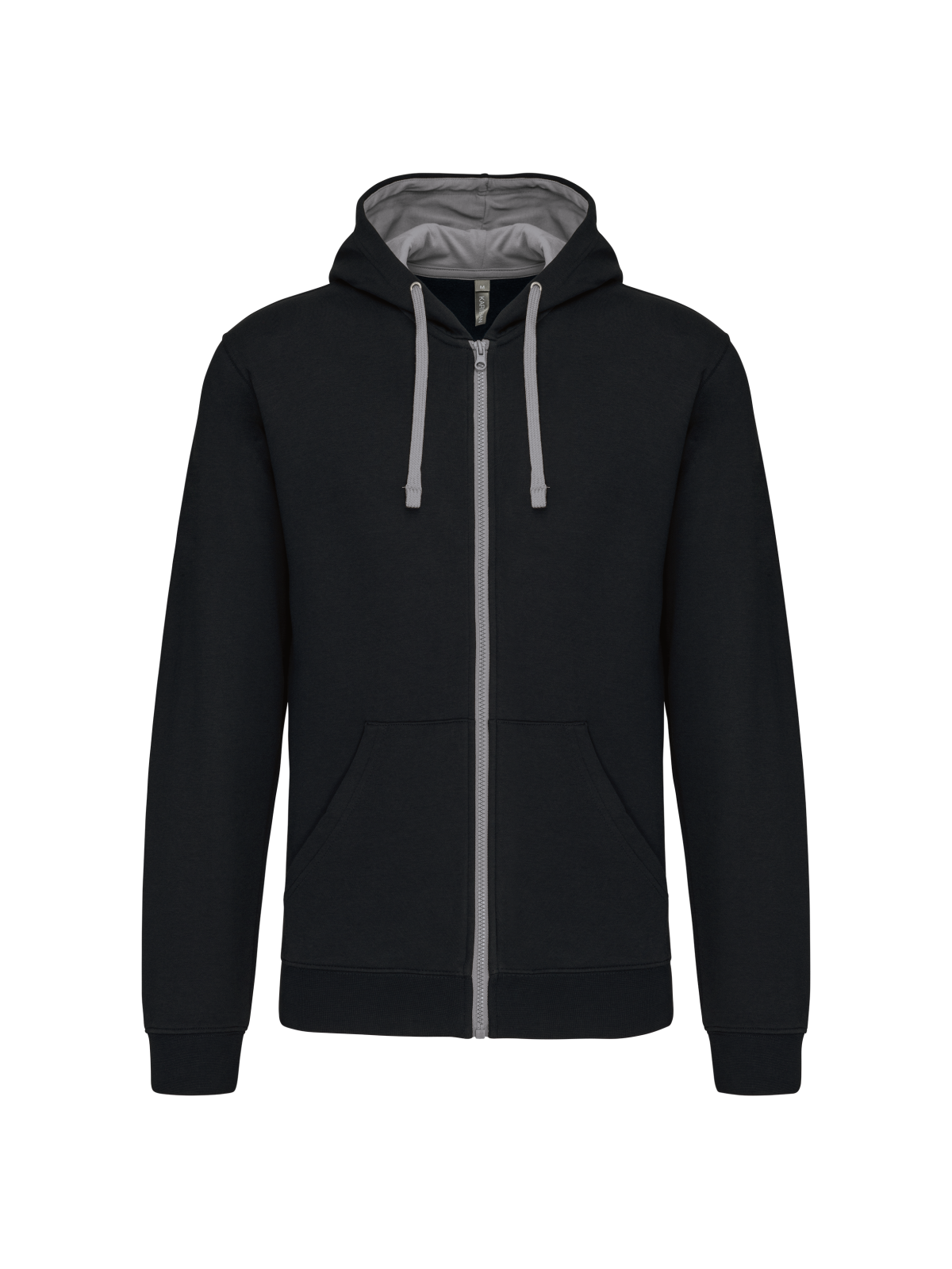 Sweat-shirt zippé capuche contrastée