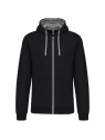 Sweat-shirt zippé capuche contrastée