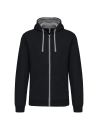 Sweat-shirt zippé capuche contrastée