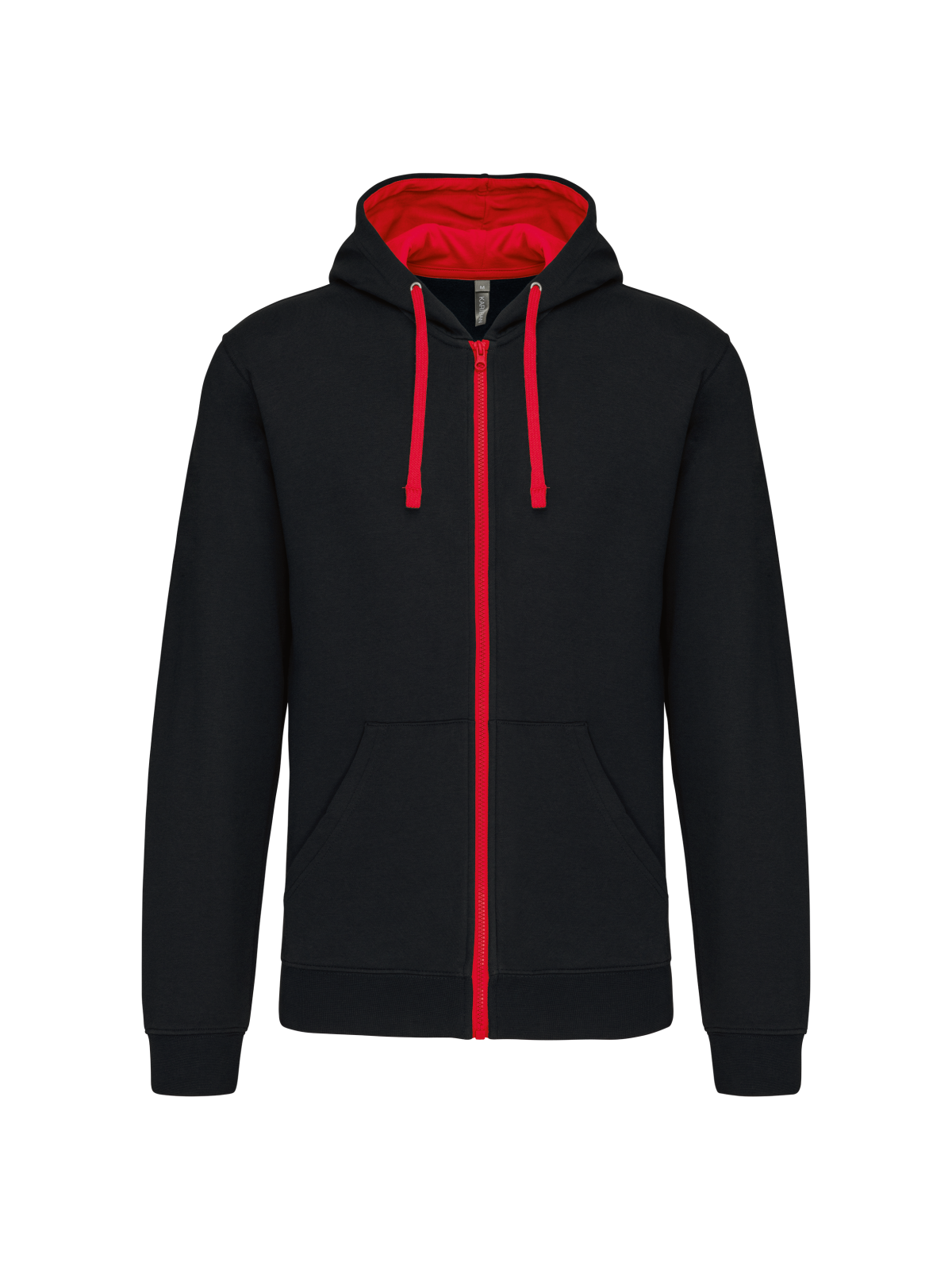 Sweat-shirt zippé capuche contrastée