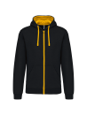 Sweat-shirt zippé capuche contrastée