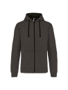 Sweat-shirt zippé capuche contrastée