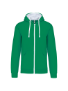 Sweat-shirt zippé capuche contrastée