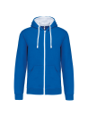 Sweat-shirt zippé capuche contrastée
