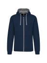 Sweat-shirt zippé capuche contrastée