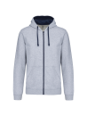 Sweat-shirt zippé capuche contrastée