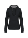 Sweat-shirt capuche contrastée femme
