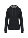 Sweat-shirt capuche contrastée femme