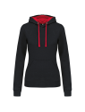 Sweat-shirt capuche contrastée femme
