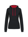 Sweat-shirt capuche contrastée femme