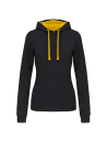 Sweat-shirt capuche contrastée femme