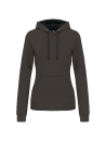 Sweat-shirt capuche contrastée femme