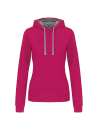 Sweat-shirt capuche contrastée femme