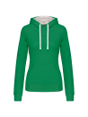 Sweat-shirt capuche contrastée femme
