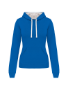 Sweat-shirt capuche contrastée femme