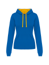 Sweat-shirt capuche contrastée femme