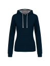 Sweat-shirt capuche contrastée femme