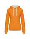 Sweat-shirt capuche contrastée femme