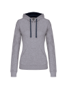 Sweat-shirt capuche contrastée femme