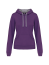 Sweat-shirt capuche contrastée femme