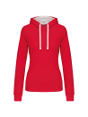 Sweat-shirt capuche contrastée femme
