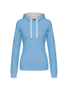 Sweat-shirt capuche contrastée femme