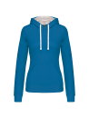 Sweat-shirt capuche contrastée femme