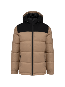 Parka matelassée à capuche bi-ton unisexe