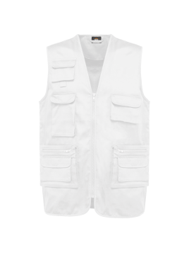 Gilet polycoton multipoches doublé unisexe