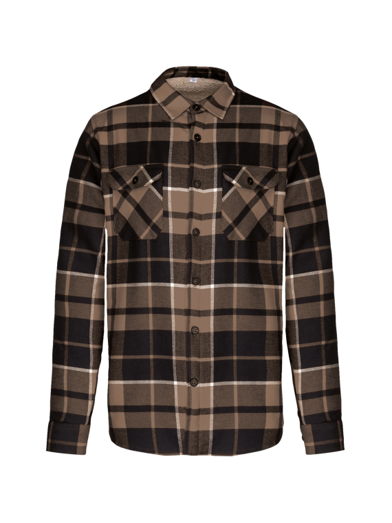 Surchemise à carreaux doublée sherpa homme