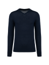 Pull Mérinos col V homme
