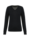 Pull Mérinos col V femme