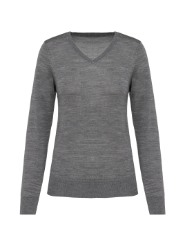 Pull Mérinos col V femme