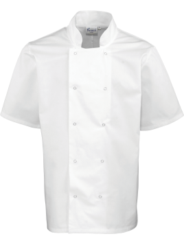Veste de cuisine manches courtes à boutons pression