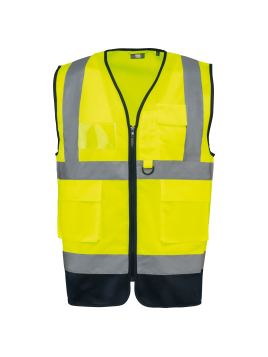 Gilet de sécurité haute visibilité recyclé avec zip unisexe
