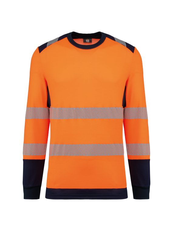 T-shirt de sécurité recyclé col rond manches longues unisexe