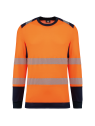T-shirt de sécurité recyclé col rond manches longues unisexe
