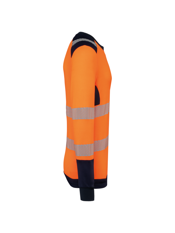 T-shirt de sécurité recyclé col rond manches longues unisexe