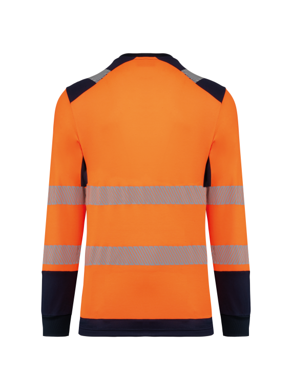 T-shirt de sécurité recyclé col rond manches longues unisexe