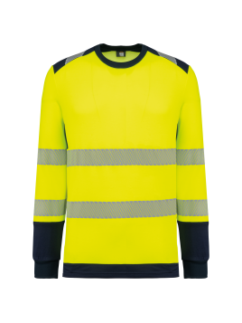 T-shirt de sécurité recyclé col rond manches longues unisexe