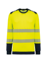 T-shirt de sécurité recyclé col rond manches longues unisexe